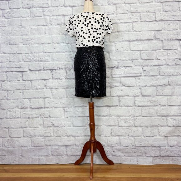 Ann Taylor Black Sequin Pencil Skirt - Picture 6 of 8